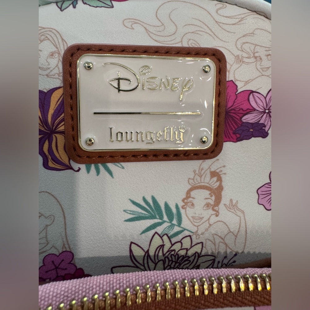 Loungefly Cream Mini Backpack with Pink & Purple Floral Print - Picture 2 of 11
